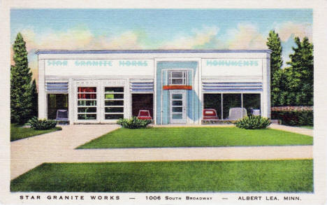 Star Granite Works, 1006 South Broadway, Albert Lea, Minnesota, 1940s