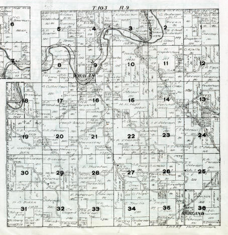 Plat map of Holt Township in Fillmore County, Minnesota, 1916