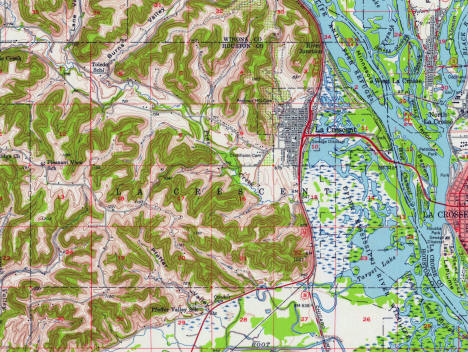 Topographical map, La Crescent, Minnesota, 1958