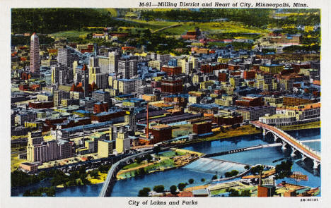 Milling District and Heart of the City, Minneapolis, Minnesota, 1942