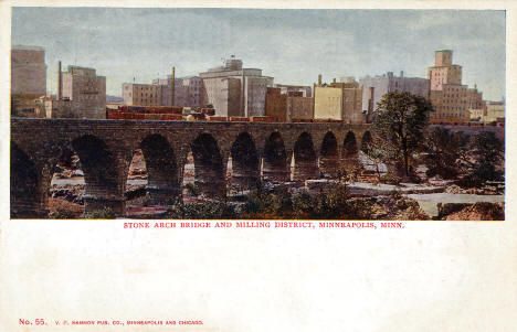 Stone Arch Bridge and Milling District, Minneapolis, Minnesota, 1906