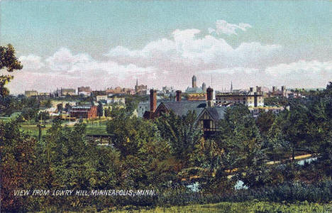 View from Lowry Hill, Minneapolis Minnesota, 1910's