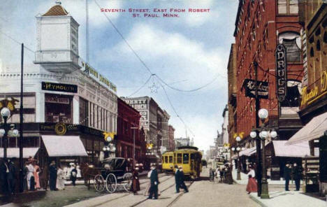 Seventh Street East from Robert, St. Paul Minnesota, 1908