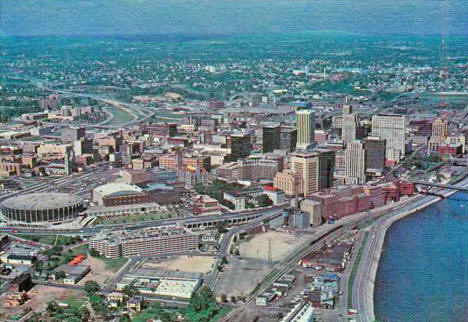 Aerial view, Downtown St. Paul Minnesota, 1978