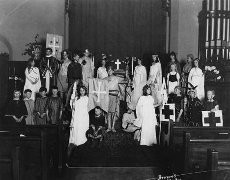 Easter pageant, Unity Church, 733 Portland Avenue,  St. Paul, Minnesota, 1920