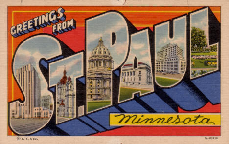 Greetings from St. Paul Minnesota Postcard, 1937