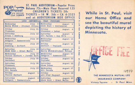 Pop Musical Ice Review, St. Paul Auditorium, St. Paul, Minnesota, 1958