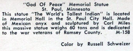"God of Peace" Memorial Statue, City Hall, St. Paul, Minnesota, 1970's