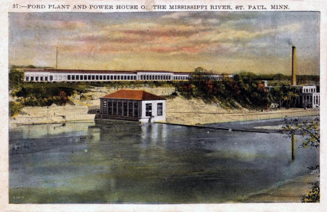 Ford Plant and Power House on the Mississippi River, St. Paul, Minnesota, 1928