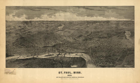 Ice palace and winter carnival souvenir mmap of St. Paul, Minnesota, 1888