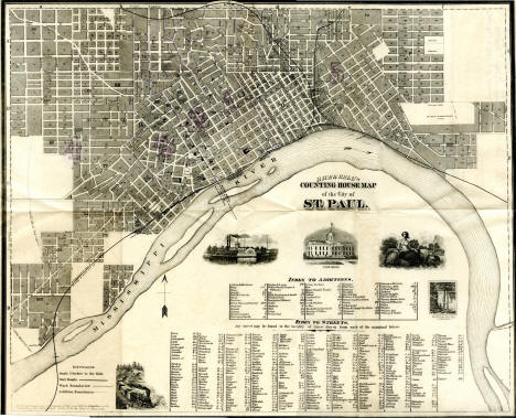 Counting House Map of St. Paul, Minnesota, 1869