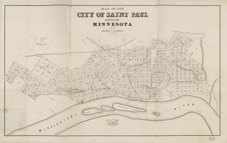 Map of the City of St. Paul, Minnesota, 1852