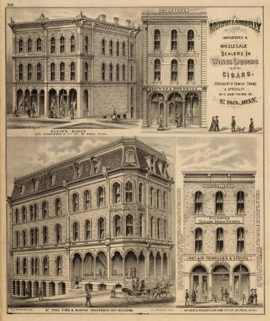 Browne & Donnelly, Klein's Block, St. Paul Fire & Marine Insurance Co., Wilson & Rogers, St. Paul, Minnesota, 1874