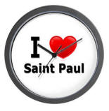 I Love Saint Paul Wall Clock