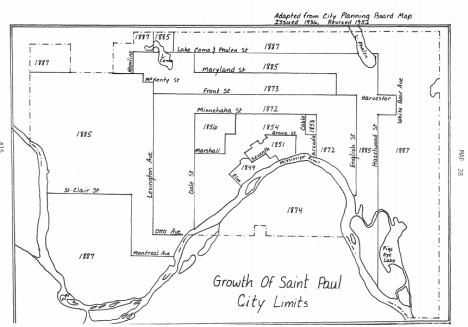 Growth of St. Paul City Limits, 1952