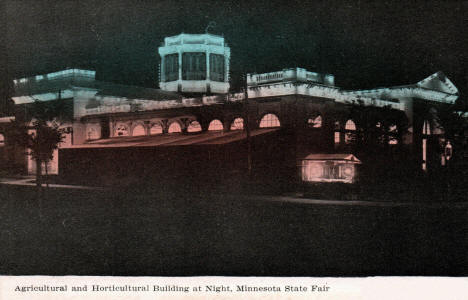 Agricultural and Horticultural Building at Night, Minnesota State Fair, 1909