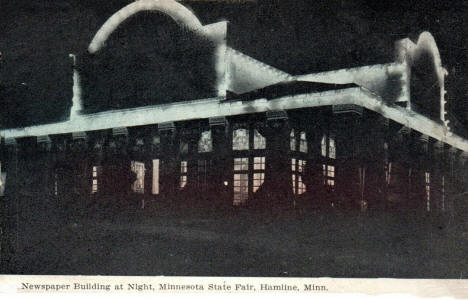 Newspaper Building at Night, Minnesota State Fair, 1909
