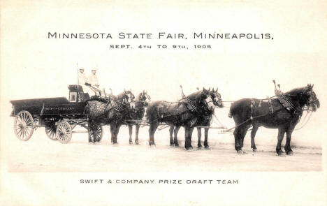 Swift and Company Prize Draft Team, Minnesota State Fair, 1905