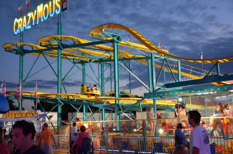 Crazy Mouse ride on the Midway at the Minnesota State Fair, 2014