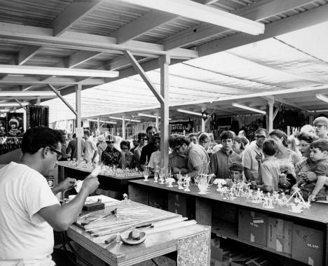 Glassblowing demonstration in the Mexican Village at the Minnesota State Fair, 1970