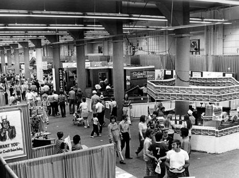 Concessions and exhibits in the Grandstand at the Minnesota State Fair, 1975