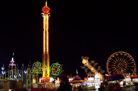 Rides on the midway, Minnesota State Fair, 2006