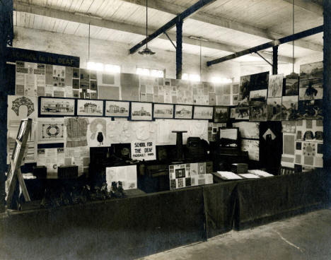Minnesota School for the Deaf exhibition booth at the Minnesota State Fair, 1915