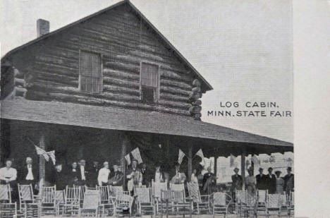 Old Log Cabin, Minnesota State Fair, 1910s?
