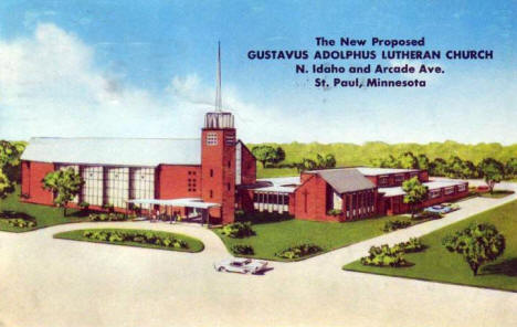 Proposed New Gustavus Adolphus Lutheran Church, St. Paul Minnesota, 1950's