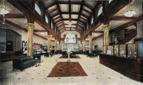 New Lobby of the Ryan Hotel, St. Paul Minnesota, 1920's