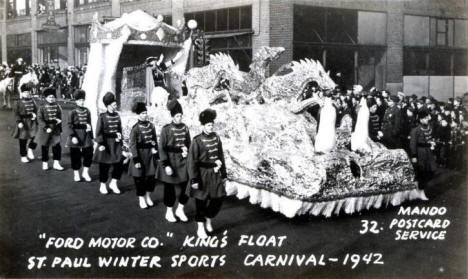 Ford Motor Company Float, St. Paul Winter Sports Carnival, St. Paul Minnesota, 1942