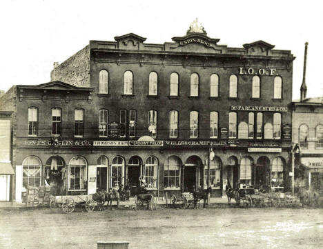Union Block in Bridge Square, Minneapolis Minnesota, 1867