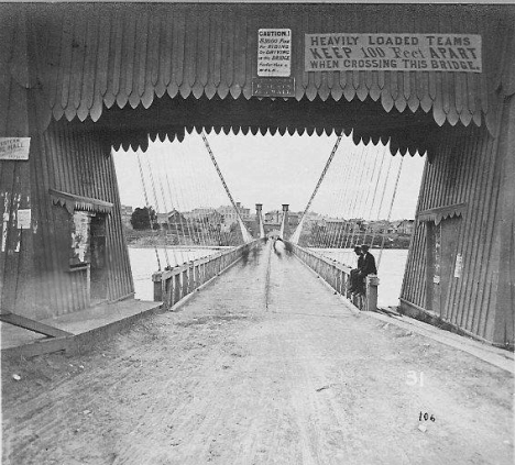 First Suspension Bridge, Minneapolis Minnesota, 1855