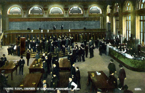 Trading Room, Chamber of Commerce (former name of the Grain Exchange), Minneapolis Minnesota, 1909