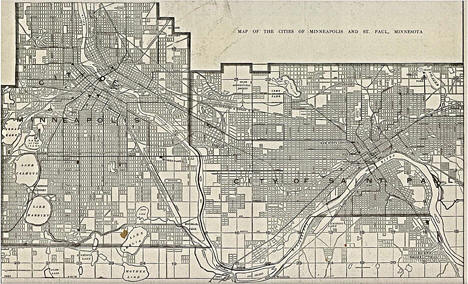 Map of Minneapolis and St. Paul, from The New Encyclopedic Atlas and Gazetteer of the World, 1906