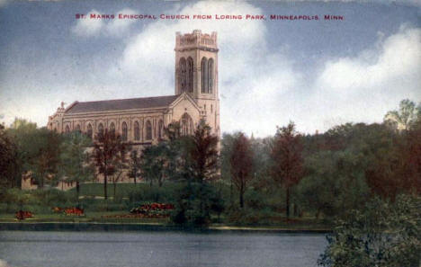 St. Mark's Episcopal Church from Loring Park, Minneapolis Minnesota, 1913