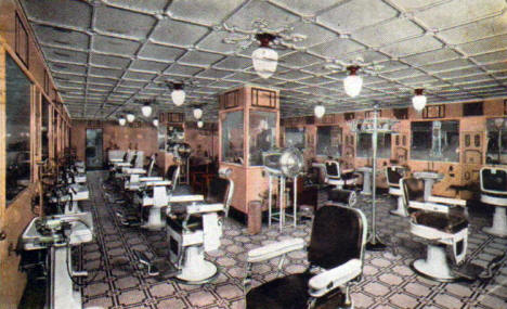 Barber Shop at the New Nicollet Hotel, Minneapolis Minnesota, 1928