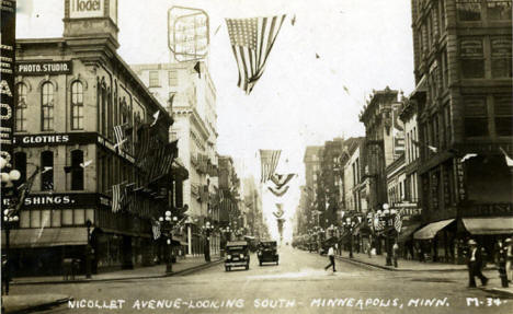 Nicollet Avenue looking south, Minneapolis Minnesota, 1926