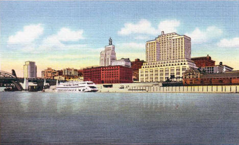 Riverfront and Skyline, St. Paul Minnesota, 1943