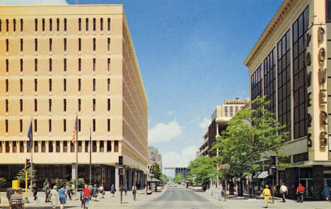 Nicollet Mall from 5th Street, Minneapolis Minnesota, 1970's