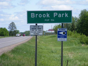 Brook Park Minnesota Highway Sign