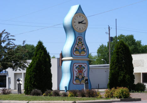 Clock in Downtown Mora Minnesota, 2007