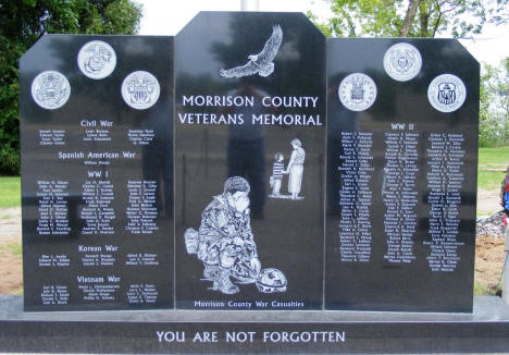 Close-up of Morrison County Veterans Memorial, Little Falls Minnesota, 2007
