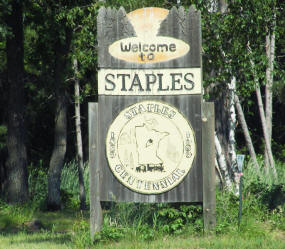 Staples Minnesota Welcome Sign