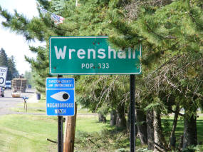 Wrenshall Minnesota highway sign