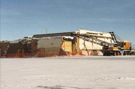 Flood-damaged Ada High School being torn down, Winter 1997-1998