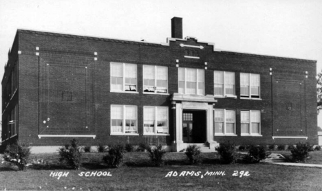 High School, Adams Minnesota, 1930's?