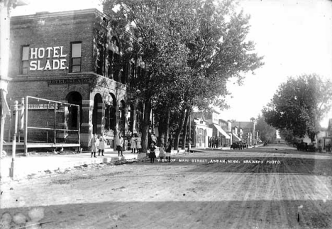 View of Main Street, Adrian Minnesota, around 1910