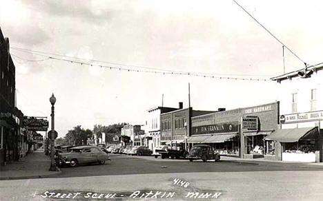 Street scene, Aitkin Minnesota, 1952