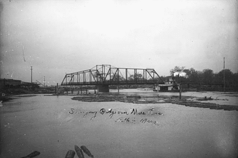 Swing bridge over the Mississippi River, Aitkin Minnesota, 1900